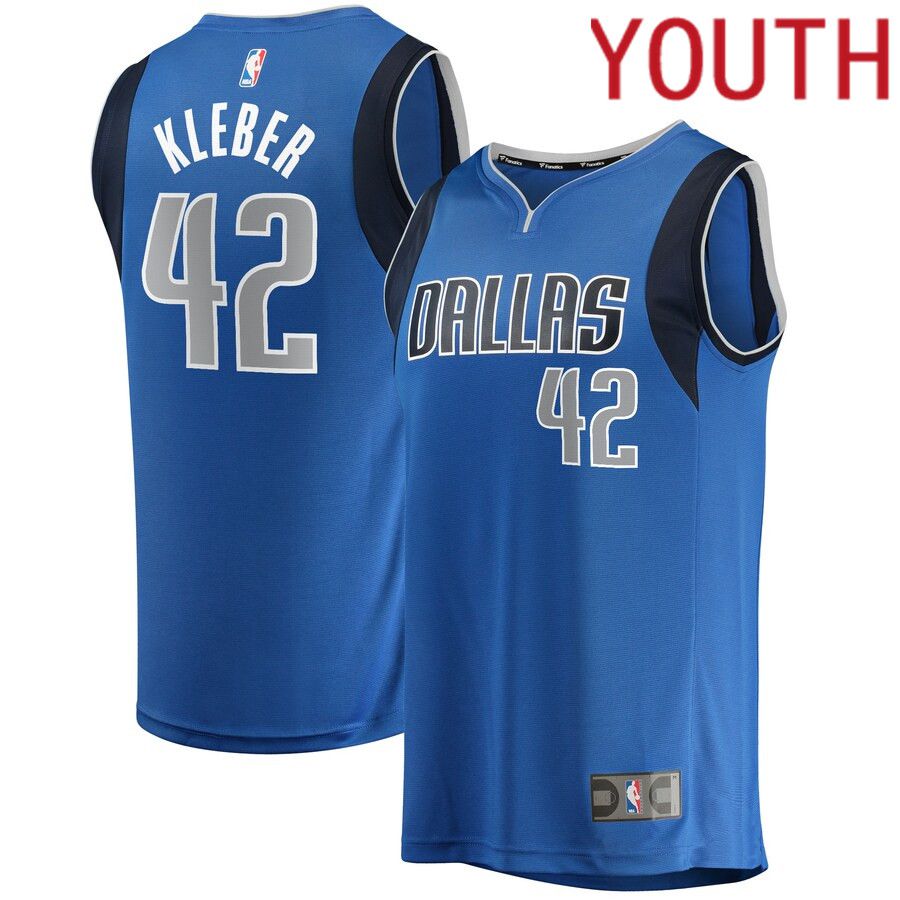 Youth Dallas Mavericks #42 Maxi Kleber Fanatics Branded Blue Fast Break Player NBA Jersey